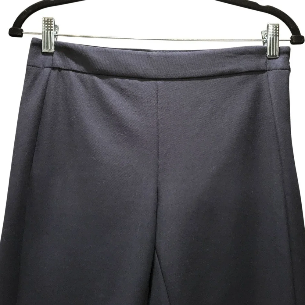 Tory Burch Maude Navy Blue Stretch Ankle Flat Front Cigar Pants Size‎ 2 I376
